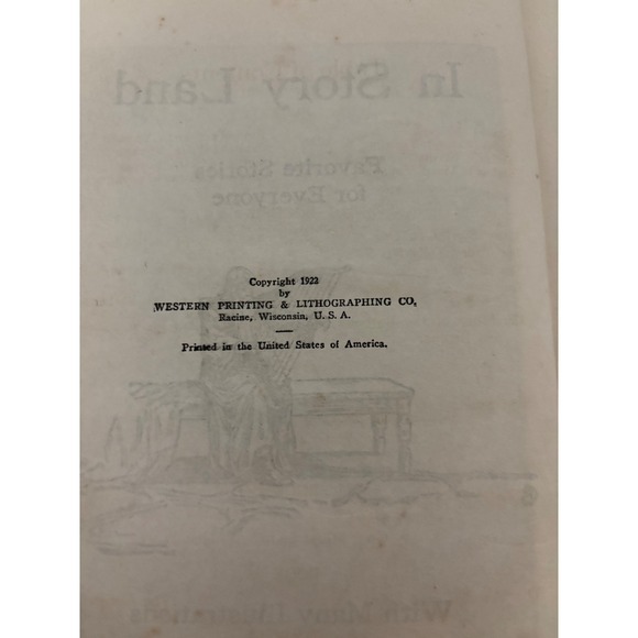 Antique In Story Land Hardcover Childrens Book 1925 Inscription Illustrated - Picture 11 of 11